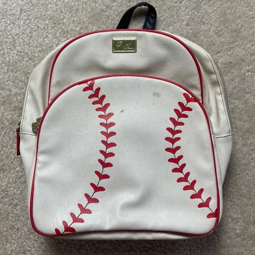 Betsey Johnson Luv Betsey Baseball/Softball Backpack With Zipper Wallet